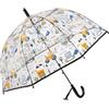 Meichoon Ombrello per bambini modello Bulldozer Trasparente 70cm/27,5 Cupola Facile da impugnare Antivento e Antipioggia Visione chiara con Targhetta Nera