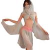 QNCLO Abito da geisha per donna - Stile cinese - Sexy - Blu