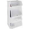 Relaxdays Scarpiera in Plastica, 4 Scomparti Chiusi, 91x49x36,5 cm, Scaffale 8 Paia di Scarpe, Componibile, Bianco