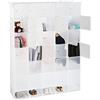 Relaxdays Armadio XXL, 25 Scomparti, 234x180 cm, con Bastone Appendiabiti, Scaffale per Camera da Letto, Bianco