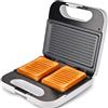Grunkel - Paninottiera con griglia per 2 panini. Superficie antiscivolo e antiaderente da 750 W di potenza e tocco freddo (griglia bianca)