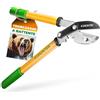 GRÜNTEK Cesoia Troncarami Potatura Professionale - Cesoie Potatura 47cm - Taglia Rami Grizzly. Forbici Giardinaggio Taglio Bypass Taglio Max 33mm. Doppia Ghiera Moltiplicatore di Forza.