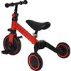 Kedia Triciclo Bambino Scalabile, Velo Bambini, Triciclo Bambino Scalabile, Equilibrio Bicicletta per Bambini da 1 a 4 anni, Sedile Reversibile, Pedali Rimovibili (Rosso-senza Putter)