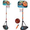 BAKAJI Canestro Basket a Piantana Giocattolo per Bambini con Altezza Regolabile Fino a 158 cm e Base Riempibile Playset Sport da Esterno Giardino e Interno Pallone e Gonfiatore Incluso