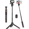 Aureday Mini treppiede da 46 cm per Action Camera, mini treppiede per fotocamera con asta di prolunga in 4 pezzi e testa a sfera a 360° piccolo portatile da viaggio Vlog treppiede per fotocamere DLSR,