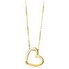 Miore Ciondolo Donna Cuore con Catena, Diamante taglio brillante Oro Giallo 18 Kt / 750 Catenina Cm 45