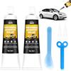 Miioto Silicone Nero per Auto, Colla per Sigillare Carrozzerie 2 Pezzi | Silicone Alte Temperature, Colla Epossidica, Trasparente Colla Bicomponente
