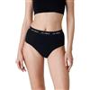 LOVABLE Slip Alto da Ciclo Mestruale Flusso Abbondante Period Panties Donna, Nero+Logo, M