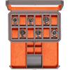 ROTHWELL Scatola per orologi in pelle con 12 slot con cassetto per il cambio - 12 slot di lusso per orologio, fodera in microcamoscio, porta accessori da uomo custodia per gioielli (grigio/arancione)