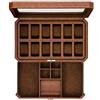 ROTHWELL 12 Slot Pelle Guarda Box con Presa e Consegna cassetto - visualizzazione della Cassa per Orologi di Lusso organizzatore, Microsuede Liner, monili di Chiusura Mens - Scatola Dell'orologio