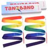Kleintober Set di 2 fasce da ginnastica premium con asta, per bambini, arcobaleno, con istruzioni (lingua italiana non garantita), ideali come regalo per ragazze