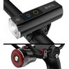 BIKIL Luci Bicicletta Led,Luce Posteriore Intelligente,Faro e Staffa per Bici in Alluminio,5000mAH Ricaricabili USB C Fanale Anteriore Bicicletta con Indicatore del Livello di Carica della Batteria
