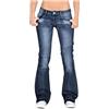 LZPCarra Boyfriend Jeans da donna a vita bassa, jeans da donna con taglio a clama, pantaloni stretch skinny jeans Y2k vintage, Blu marino, M