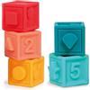 Ludi - Cubi imbattibili - Giocattoli di risveglio - 5 pezzi da incasso - Gioco di impilamento e costruzione in plastica morbida - Sviluppo motorio fine - Da 10 mesi