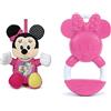 Clementoni- Baby Minnie Lightin Plush Peluche, Multicolore, 17207 & 17342 Disney Baby Minnie Anello Mordicchioso Gioco Dentizione E Massaggia Gengive Per Neonati, Bambina 0 18 Mesi