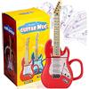 ZONSUSE Note Musicali Design Tazza da caffè, Tazza da tè Tazze Grandi, Manico Chitarra A Grano di Legno Creativo, Tazza Personalizzata in Ceramica, per Regalo, La Famiglia E Ufficio