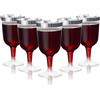 Matana 24 Eleganti Bicchieri da Vino in Plastica Rigida Trasparente con Bordo Argentato (170ml) - Resistenti e Riutilizzabili - Compleanni, Matrimoni, Natale, Feste di Capodanno, Barbecue