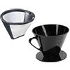 Westmark Set da Caffp, 2 Pezzi, Filtro permanente + Filtro per Caffè Taglia 4, Acciaio Inossidabile/Plastica, Kaffee, Four, Argento/Nero, 244322E7