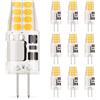 DiCUNO Lampadine LED G4, Bianco caldo 3000K, 12V Non-dimmerabile, 2W Sostitutive Alogena 30W, 210lm, Risparmio energetico, 10 Pezzi