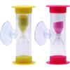 AIMEKE 2 pezzi clessidra per bambino, 3 minuti, 2 minuti, con clessidra, lavarsi i denti set con ventosa, timer, timer da cucina, orologio da uova