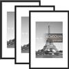 upsimples Cornice 40x60, Confezione da 3 Cornici portafoto Nere, Formato 60x40 cm, Con Supporto Orientamento Orizzontale o Verticale, Cornici per Ppuzzle, Parete, Poster, Diploma Universitario