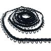 DHER Rotolo di Cavo Elastico con Asola Cordoncino con asola 4.5-meter asola corda elastica collare fibbia elastica delle donne, pizzo elastico decorazione asola, matrimonio elastico asola (Nero)