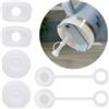 Aikeis Aikes, set da 6 pezzi, adatto per coperchi Stanley 1.0, tappi per cannuccia, tappi a prova di perdite, set da 2 bicchieri in vetro, accessori per bicchieri, set a prova di perdite (bianco trasparente)