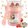 Bubuny Tazza Yogurt to Go, Tazza per Muesli, Portatile Cucchiaio Tazza Contenitore Yogurt con Cucchiaio, Overnight Oats Contenitore, Yogurt Frutta Contenitore, 560ml + 230ml