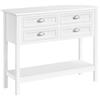 Generico Tavolo Consolle da Ingresso Tavolo Console con 4 Cassetti Mobile da Entrata con Ripiano Inferiore Console Moderno da Divano da Corridoio Tavolo Stretto da Soggiorno Salotto Bianco 36 x 81 x 100 cm