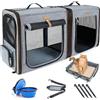 Lekeinchi 2-in-1 Trasportino Cani Gatti per Taglia Media Grande Grigio XL