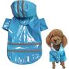 YNYCIPZ Impermeabili per cani，Impermeabile per cani, impermeabile regolabile per cani con cappuccio e occhiello per colletto, strisce protettive riflettenti, impermeabile ultraleggero (Blu, XL)