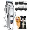 oneisall Tosatrice per cani pelo lungo professionale, IPX7 impermeabile Rasoio per cani/Gatti con potente motore a 6700 giri/min, adatto per peli di animali domestici spessi e opachi (Argento)