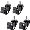 LLPEIJIE026 4 Pezzi Ruote Piroettanti Con Freni Ruote Di Industriali Ruota Per Mobili In Gomma Ruote Pesanti Per Carrello Ruote Da Trasporto Silenzioso, Per Mobili, Carrelli, Tavolini,Nero(M6×15mm 1inch)