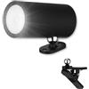 REV Lampada da parete a LED con batteria e rilevatore di movimento, 180 lm, senza fili, dimmerabile, girevole a 360°, ideale per campeggio, garage e cantina, IP54, colore: nero