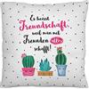 GRUSS & CO Cuscino in peluche, motivo amicizia, 25 cm x 25 cm, 100% poliestere, idea regalo, amici, articolo decorativo | 48180