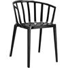 Kartell 5806 Sedia Venice, Policarbonato colorato in Massa o Verniciato con Trattamento Soft Touch, Nero, 51 x 75 x 51 cm