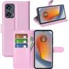 JIUNINE Cover per Motorola Moto Edge 50 Fusion, Custodia Portafoglio Libro in Pelle Sintetica Antiurto Cover Flip Case con [Carta Fessura] [Supporto Stand] [Fibbia Magnetica], Rosa
