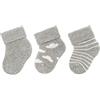 Sterntaler First socks 3-pack clouds grigio chiaro melange