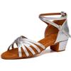 SWDZM Scarpe da Ballo Latino Americano Bambina Standard Salsa Ballroom Tacco 3 cm,Marrone,EU 27