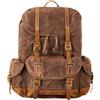 BRASS TACKS Leathercraft Zaino da Viaggio Uomo Donna in Tela Cerata Stile Vintage Impermeabile，Zaino Tela，Zaino Università Casual Lavoro(Bronzo)