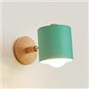 LIGKIN Applique da Parete Interni E27 Lampada da Parete Legno Regolabile Lampada da parete con Paralume in Metallo Faretto Luce per Comodino Ufficio Soggiorno Lettura, Verde