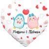 Colorfamily Cuscino SanValentino Personalizzabile a Cuore con nome Pinguini Innamorati Amore Love