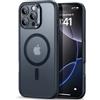 ESR Cover per iPhone 16 Pro (4 in 1 Set)，Custodia traslucida opaca con protezione dello schermo per iPhone 16, Compatibile con MagSafe, Protezione di livello militare, Serie Classic, Nero opaco