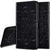 IMEIKONST Samsung Galaxy J6 2018 Custodia Embossed Premium Phone Cover a Libro in Pelle PU Flip Portafoglio Holder Protettiva Magnetic Stand Caso per Samsung Galaxy J6 2018 Mandala Black LD