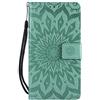 KKEIKO Cover per Galaxy J4 2018, Portafoglio Custodia in PU Pelle per Galaxy J4 2018, Fiore del Sole Design Antiurto Cover per Samsung Galaxy J4 2018 - Verde