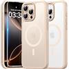 TAURI Cover per iPhone 16 Pro Max con Pellicola in Vetro Temperato,[Compatibile con MagSafe] Magnetica Custodia per Sottile Anticaduta - Oro Scuro