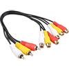 Futheda 3 RCA maschio Jack a 6 RCA femmina Spina Splitter Audio Video AV Cavo adattatore 30,5 cm