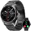TOOBUR Orologio Smartwatch Uomo con Lunetta in Metallo, Chiamate Risposta, 100 Sport, Contapassi e Cardiofrequenzimetro, Impermeabile IP68 per il nuoto, Compatibile con iOS Android
