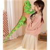 Xshelley Giocattoli di peluche realistici lucertola verde, bambole camaleonte, rettili peluche lucertole criniera, giocattoli selvatici regali per bambini lunghezza 95cm