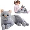 Rmeet Peluche di gatto realistico, 30 cm, giocattolo di peluche Kawaii, morbido peluche per gatti, regalo per bambini